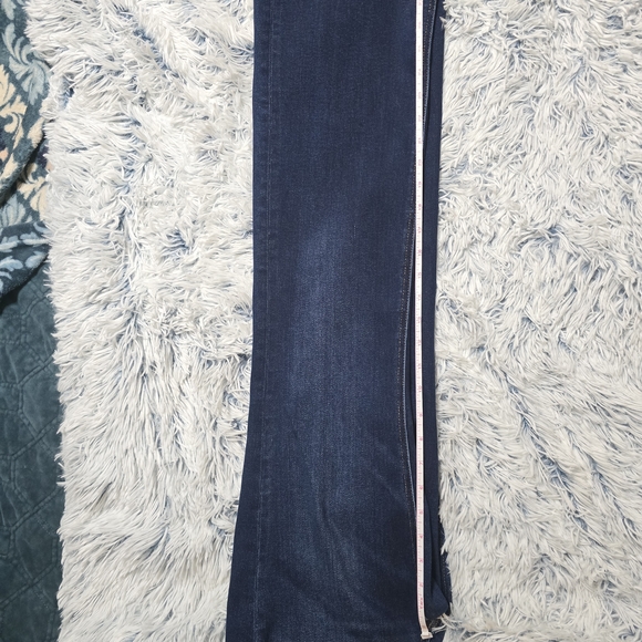 Women’s Dark Blue Jeans with Brown Pocket Trim - Picture 7 of 7